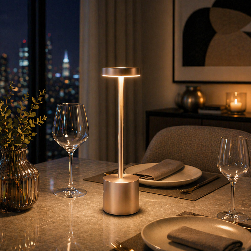 Modern Rechargeable Cordless LED Table Lamp with Touch Control