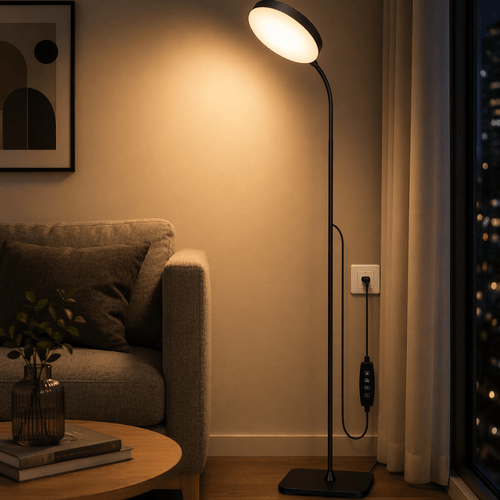 Adjustable LED Floor Lamp — Dimmable Gooseneck Reading Light - tonkert