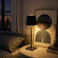 Modern Black LED Table Lamp for Bedside, Bedroom & Home Office - tonkert