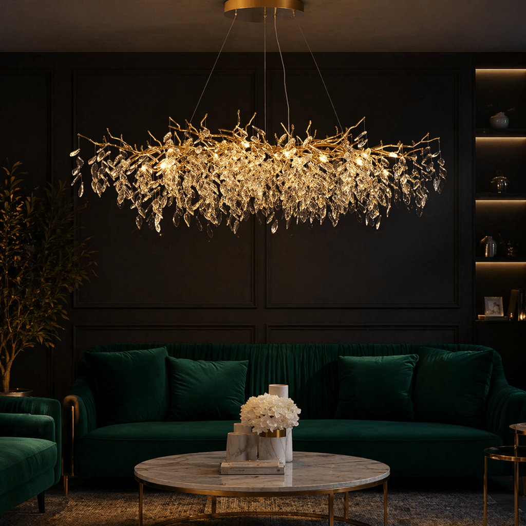 Modern Crystal Branch Chandelier for Dining & Living Room - tonkert