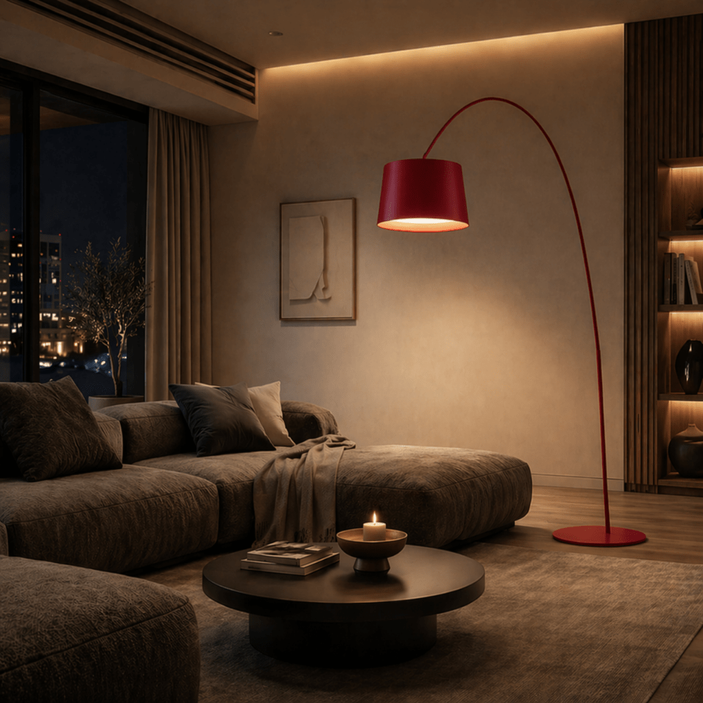 Modern Dimmable Arc Floor Lamp for Living Room, Bedroom & Lounge - tonkert