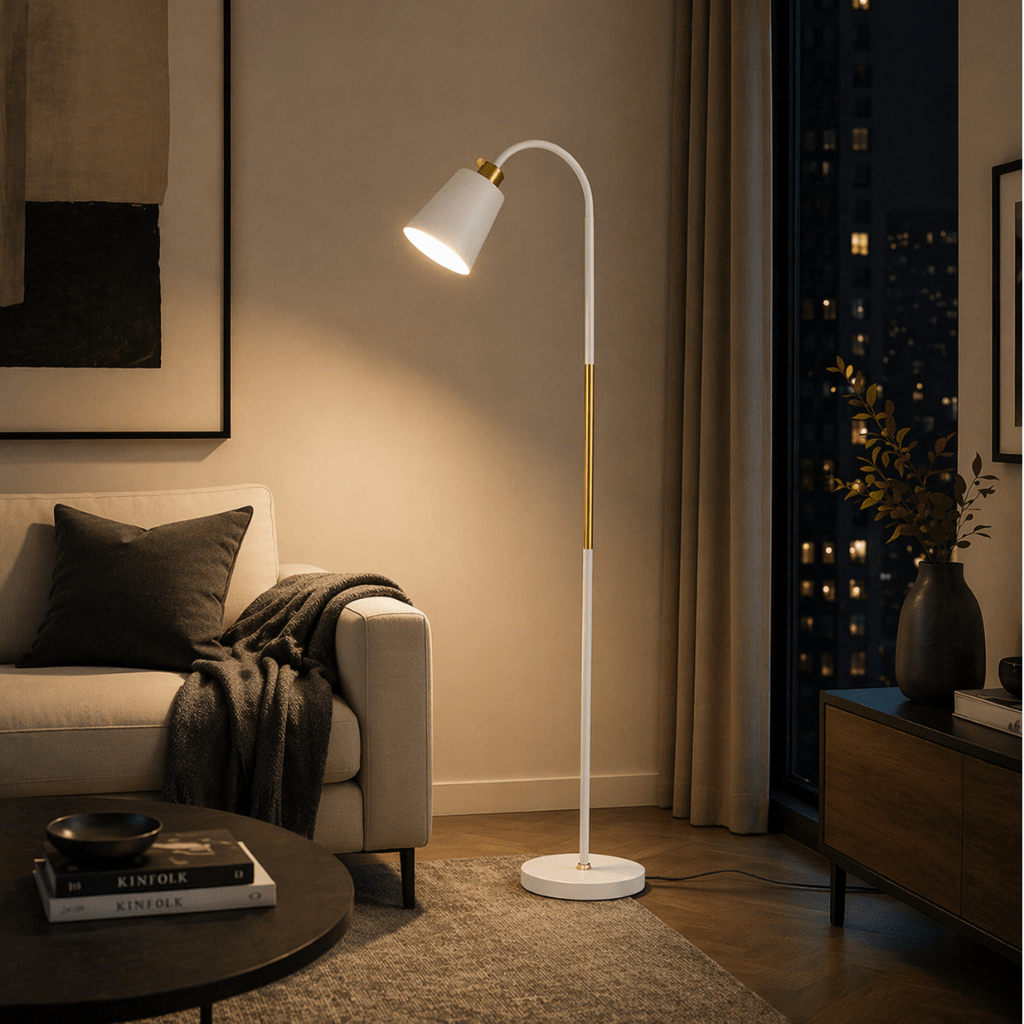 Modern Dimmable LED Floor Reading Lamp for Living Room & Bedroom - tonkert