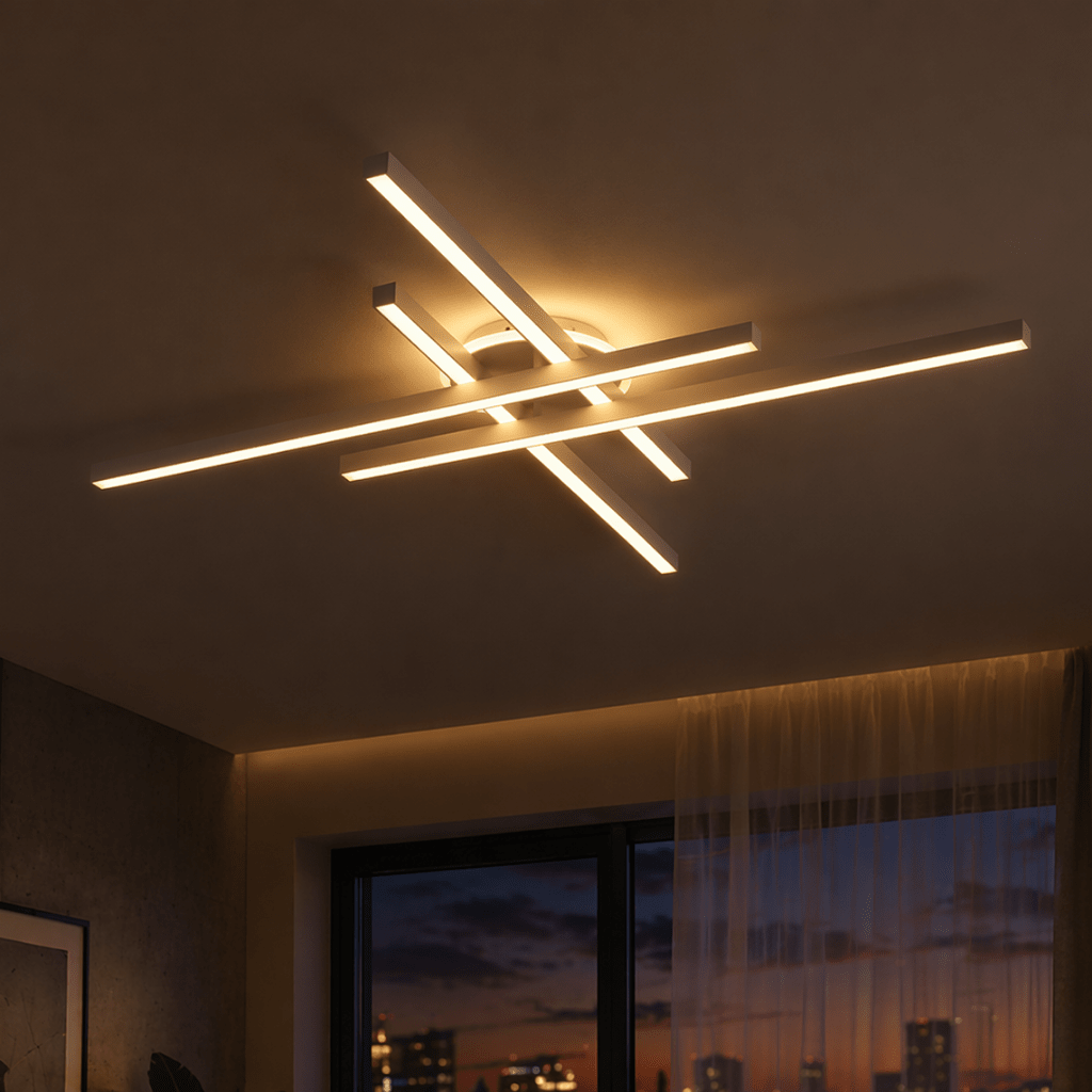 Modern Dimmable Linear Aluminum LED Ceiling Light Flush Mount - tonkert