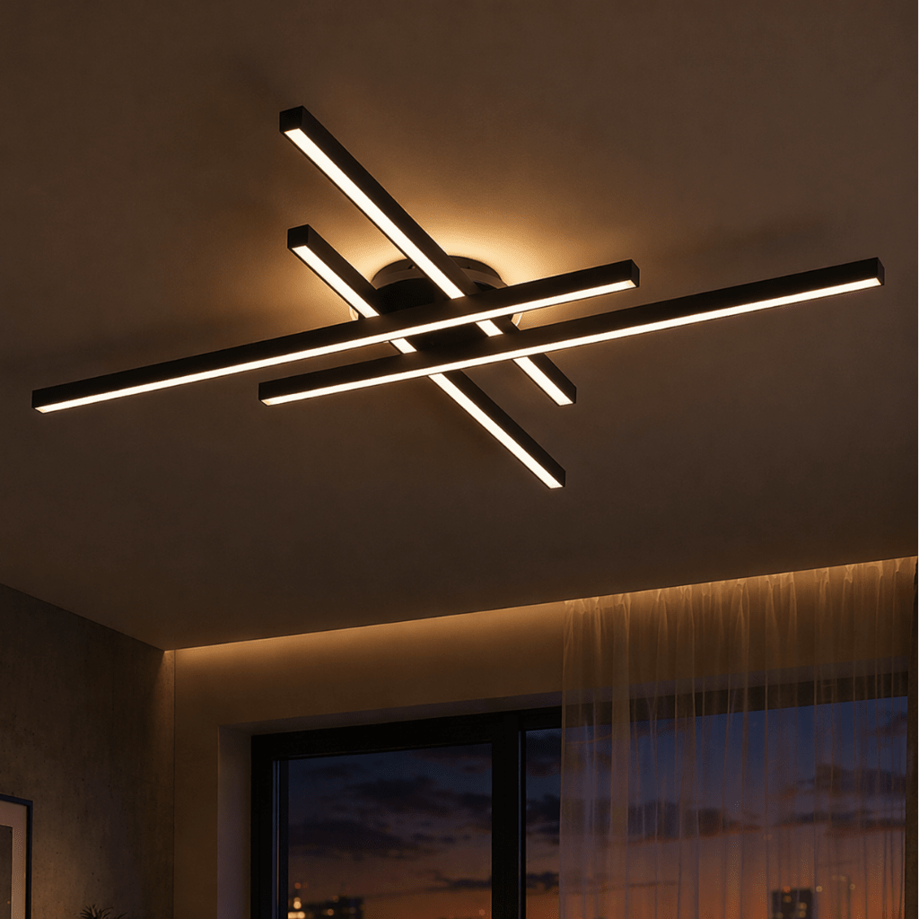 Modern Dimmable Linear Aluminum LED Ceiling Light Flush Mount - tonkert
