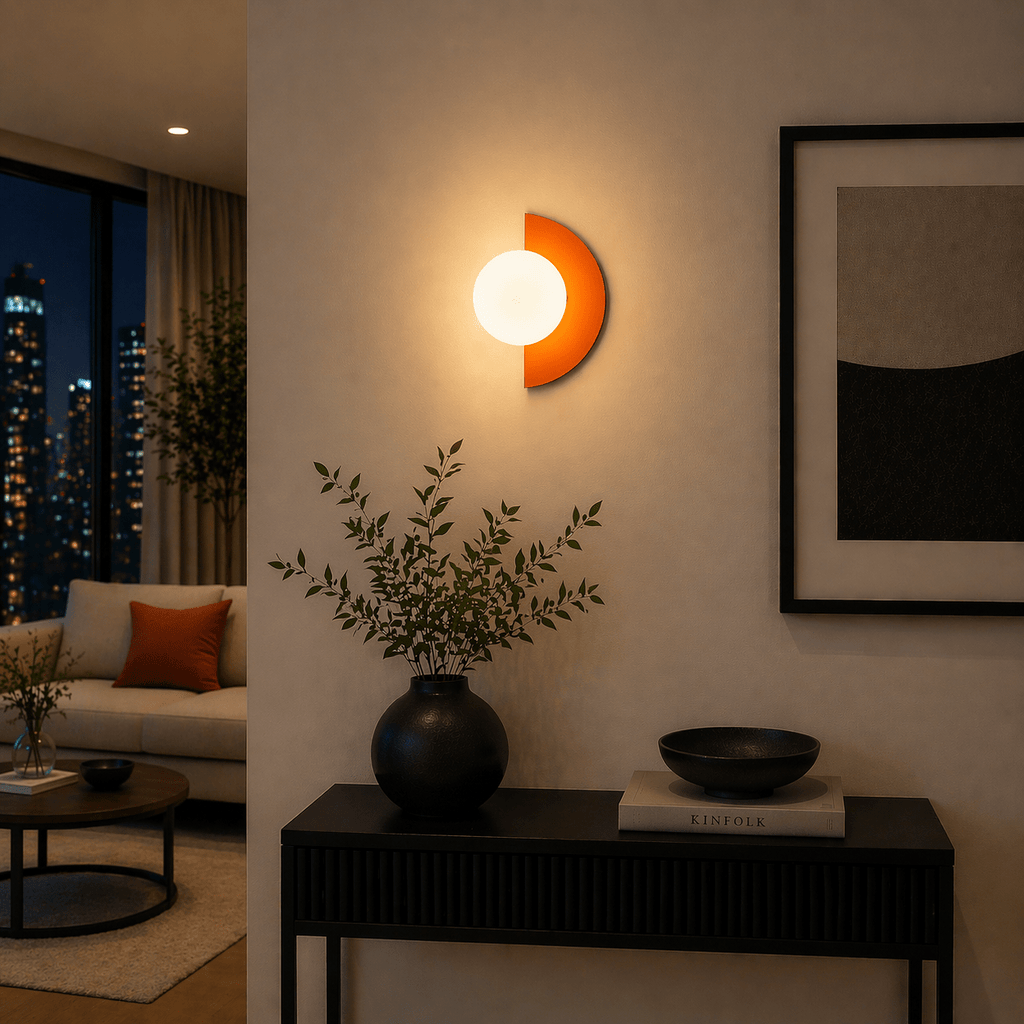 Modern Half Moon Wall Sconce LED Minimalist Indoor Light - tonkert