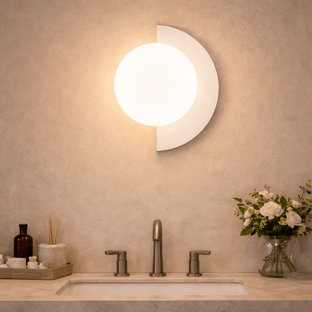 Modern Half Moon Wall Sconce LED Minimalist Indoor Light - tonkert