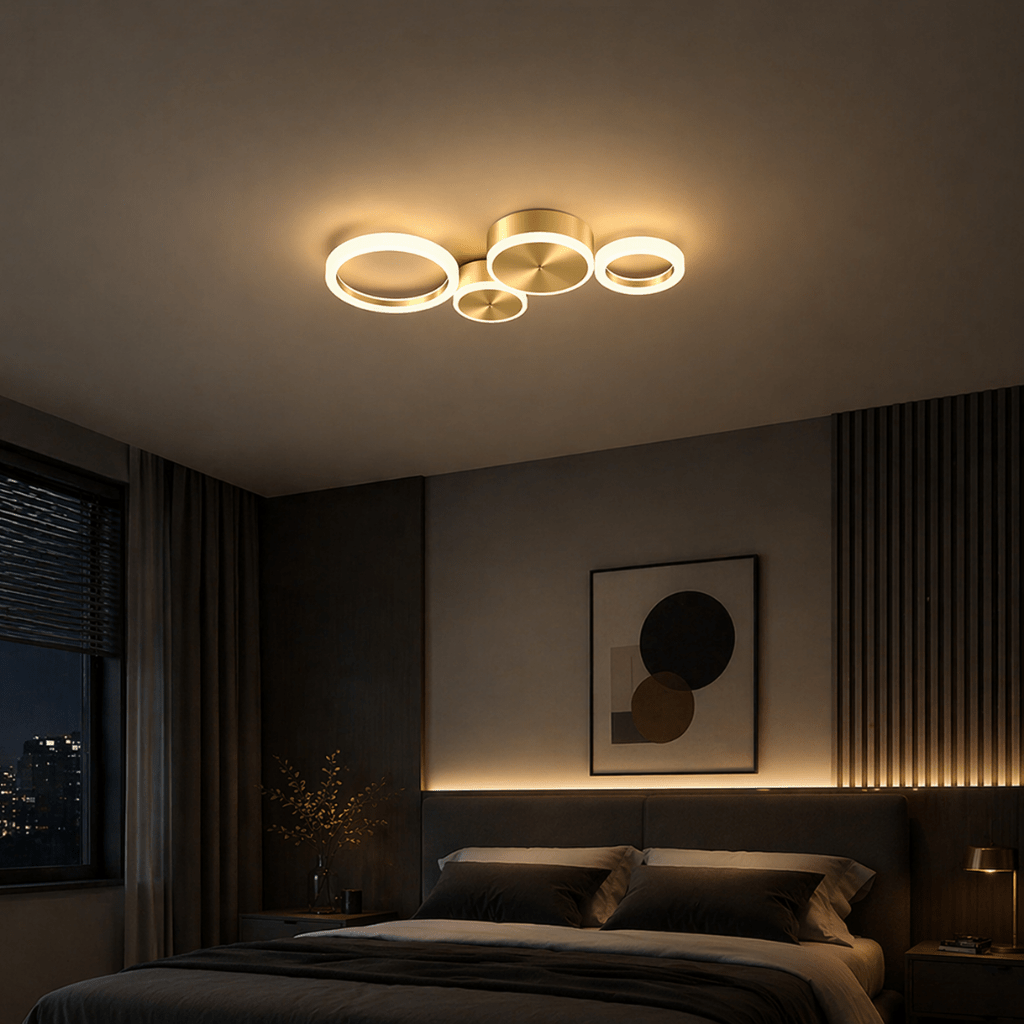Modern LED Ceiling Light – Minimalist Ring Flush Mount Fixture - tonkert