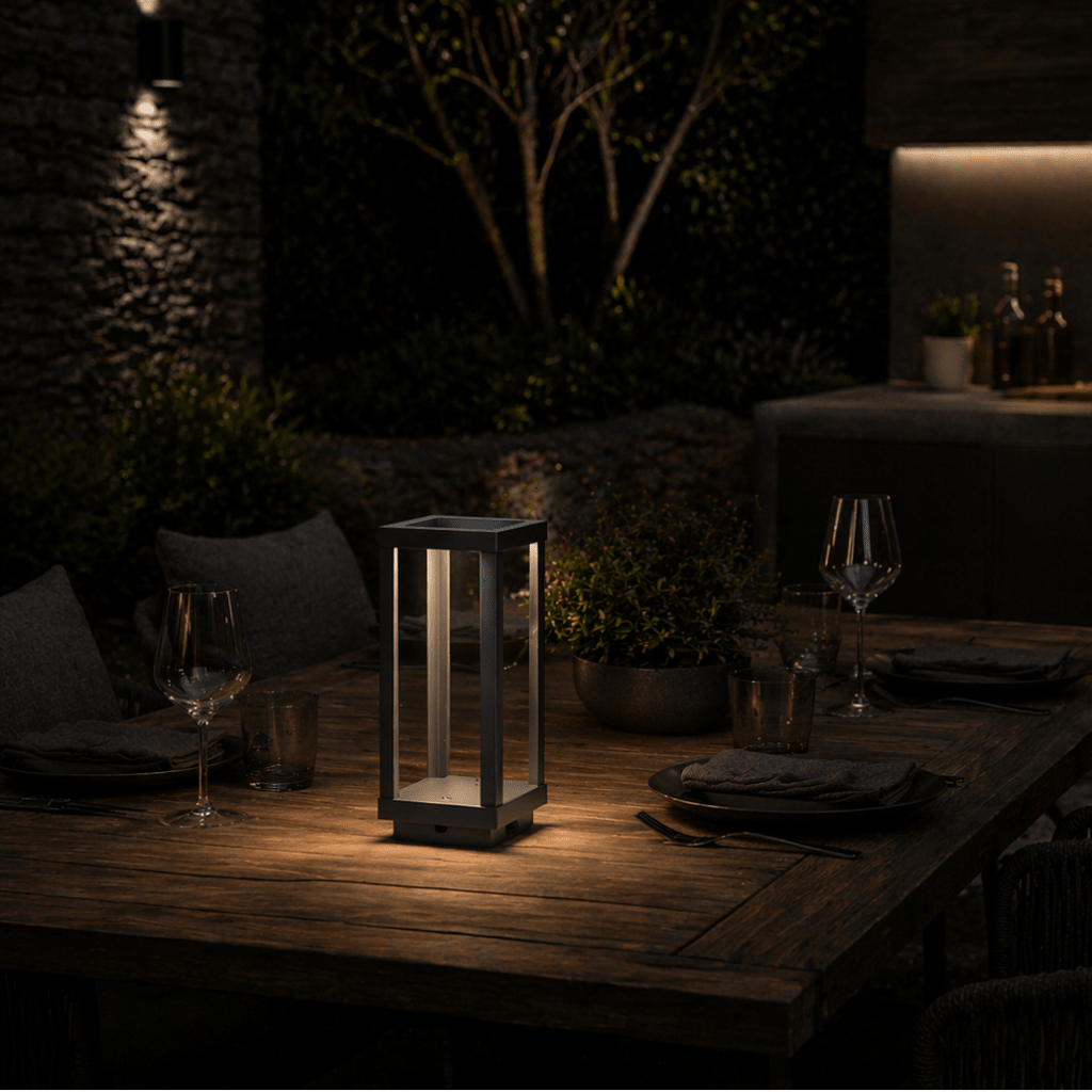 Modern LED Lantern Table Lamp – Minimalist Outdoor Light - tonkert
