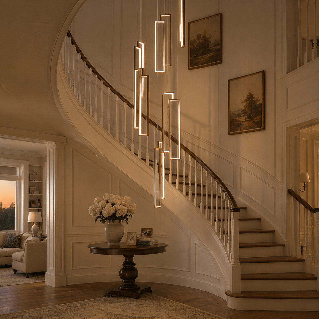 Modern LED Multi - Light Pendant Chandelier for Entryway & Living Room - tonkert