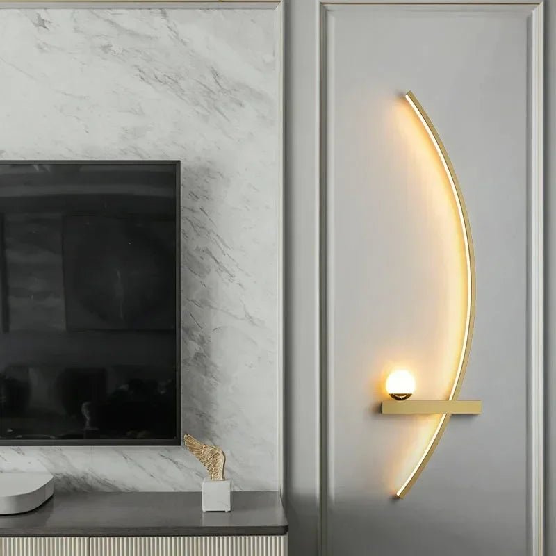 Modern LED Wall Arc Sconce – Minimalist Ambient Light - tonkert