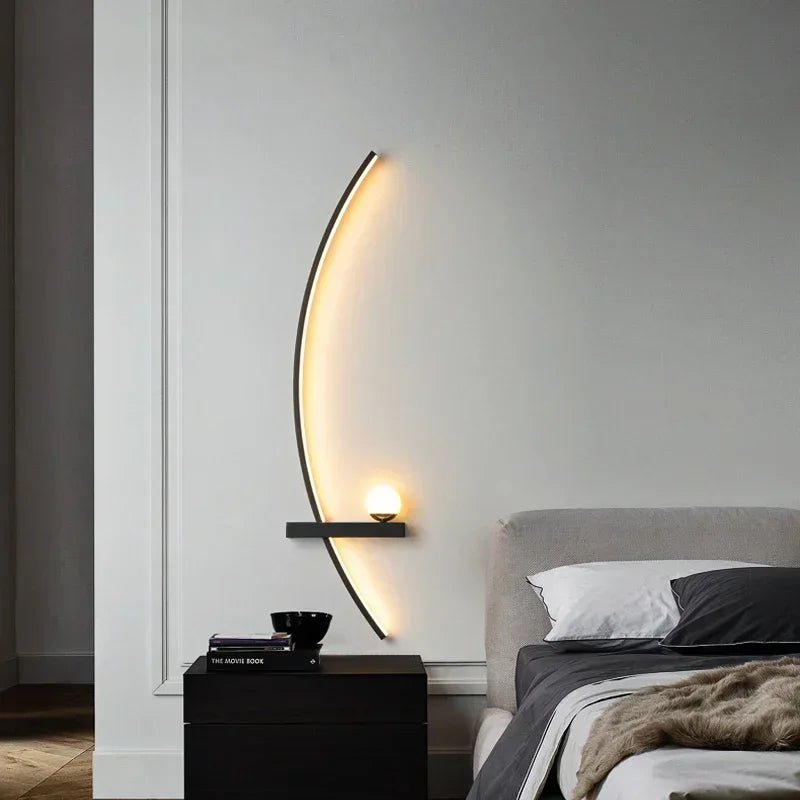 Modern LED Wall Arc Sconce – Minimalist Ambient Light - tonkert