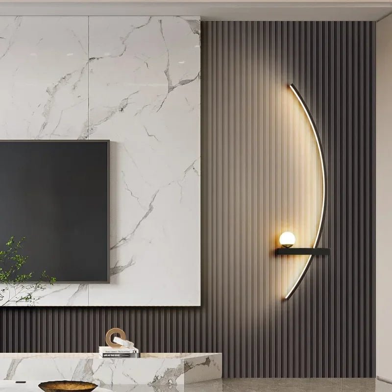 Modern LED Wall Arc Sconce – Minimalist Ambient Light - tonkert