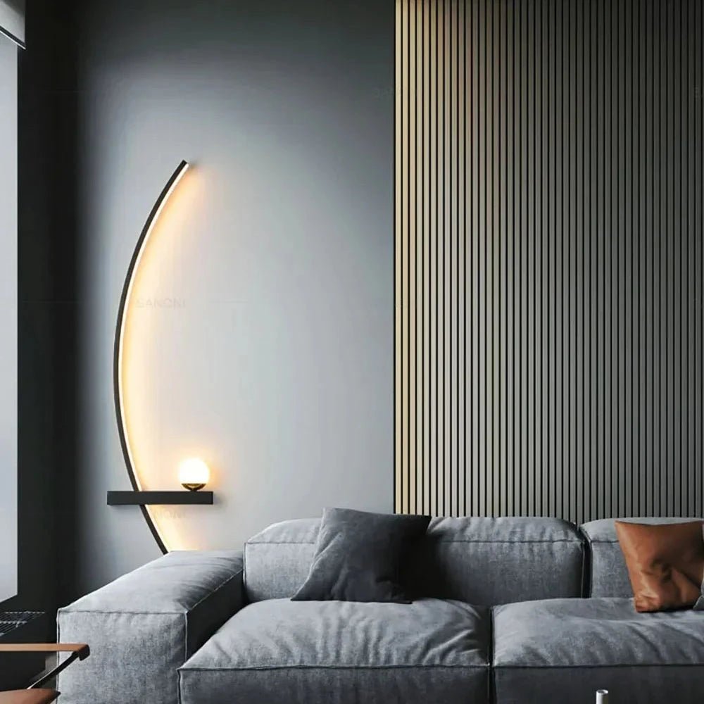 Modern LED Wall Arc Sconce – Minimalist Ambient Light - tonkert