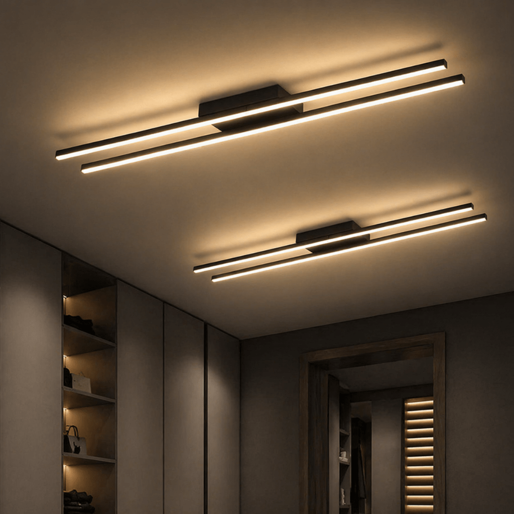 Modern Linear LED Ceiling Light – Minimalist Flush Mount Bar - tonkert