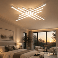 Modern Linear LED Flush Mount Ceiling Light for Living Room & Bedroom - tonkert