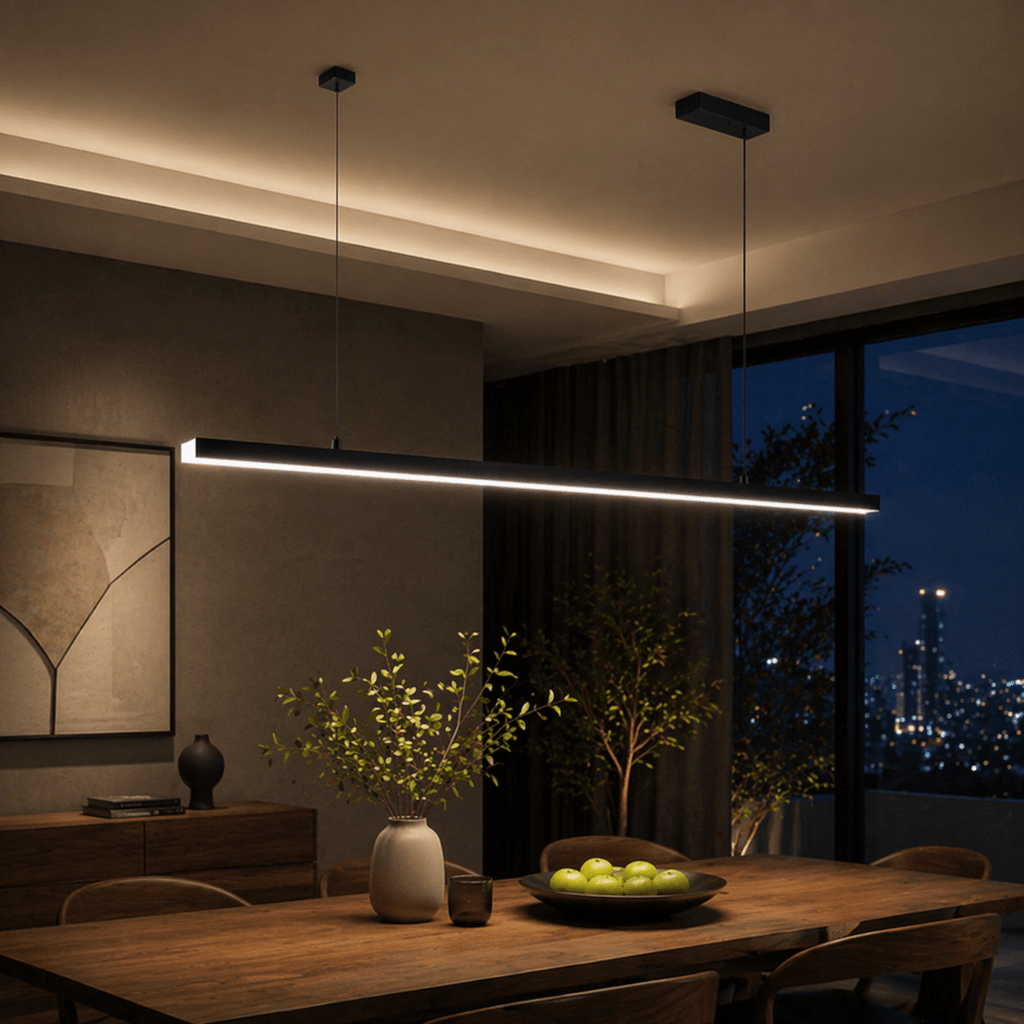 Modern Linear LED Pendant Light for Kitchen Island & Dining Room - tonkert