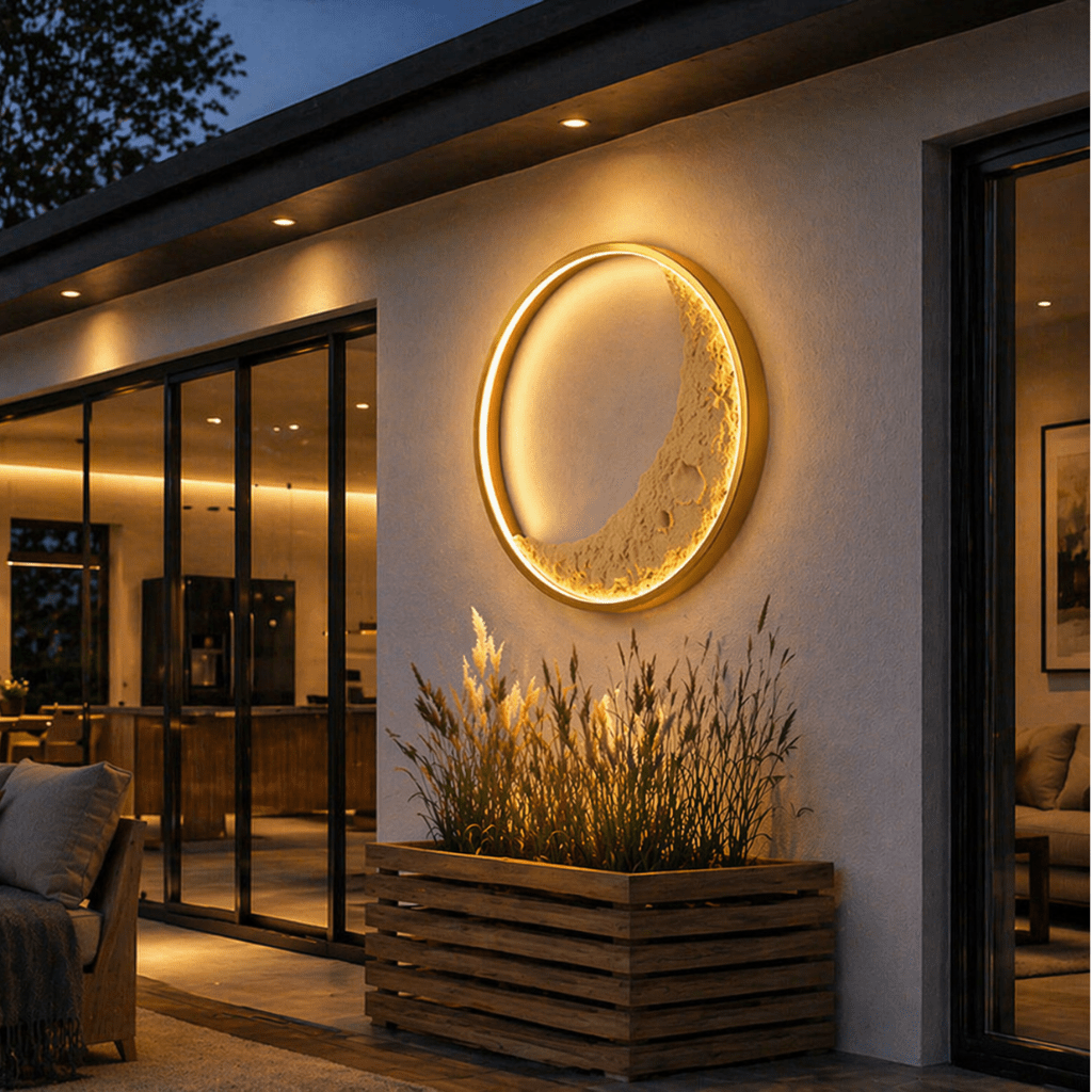 Modern Moon LED Wall Light for Bedroom, Hallway & Living Room - tonkert