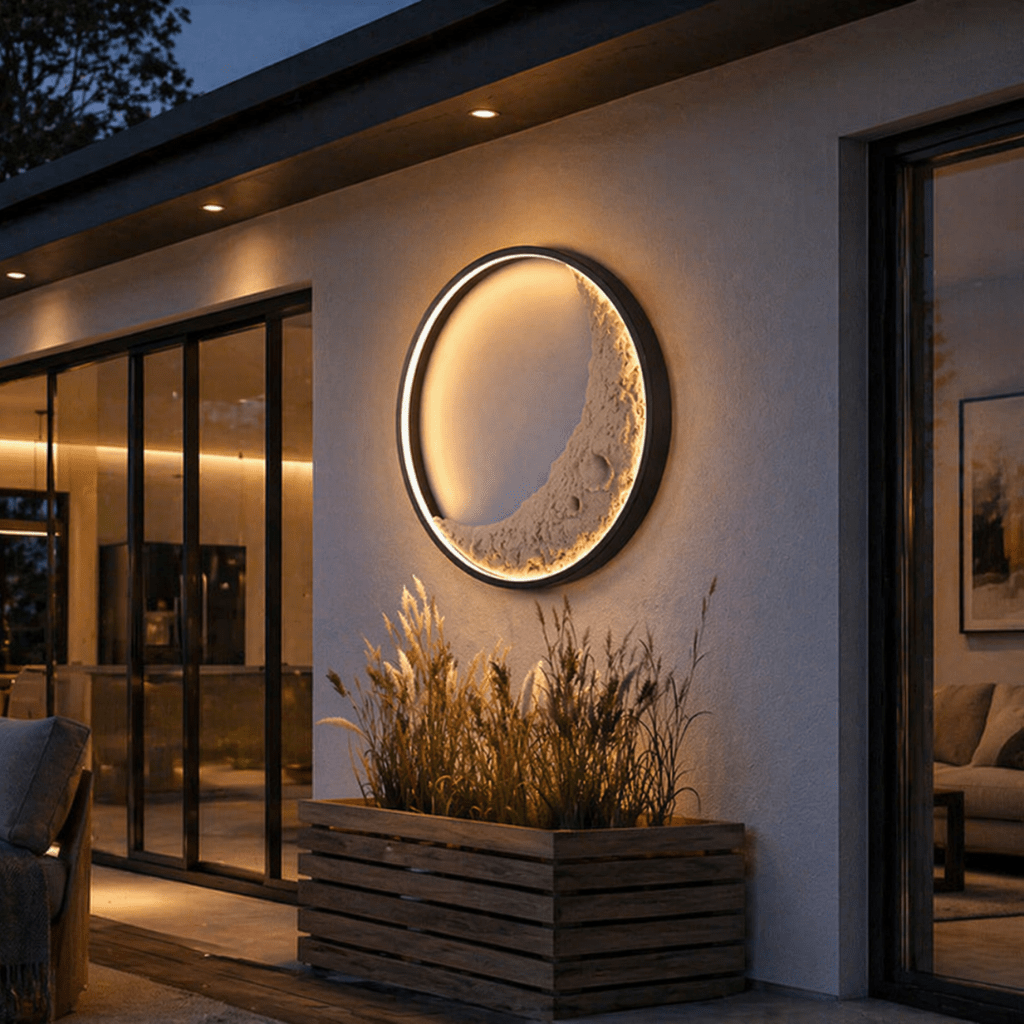 Modern Moon LED Wall Light for Bedroom, Hallway & Living Room - tonkert