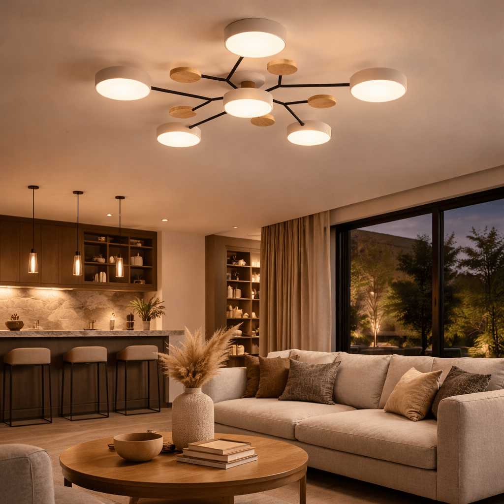 Modern Multi - Light Ceiling Fixture – Minimalist LED Chandelier - tonkert
