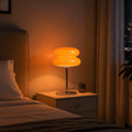Modern Orange Glass Table Lamp – Warm Ambient Bedside Light - tonkert