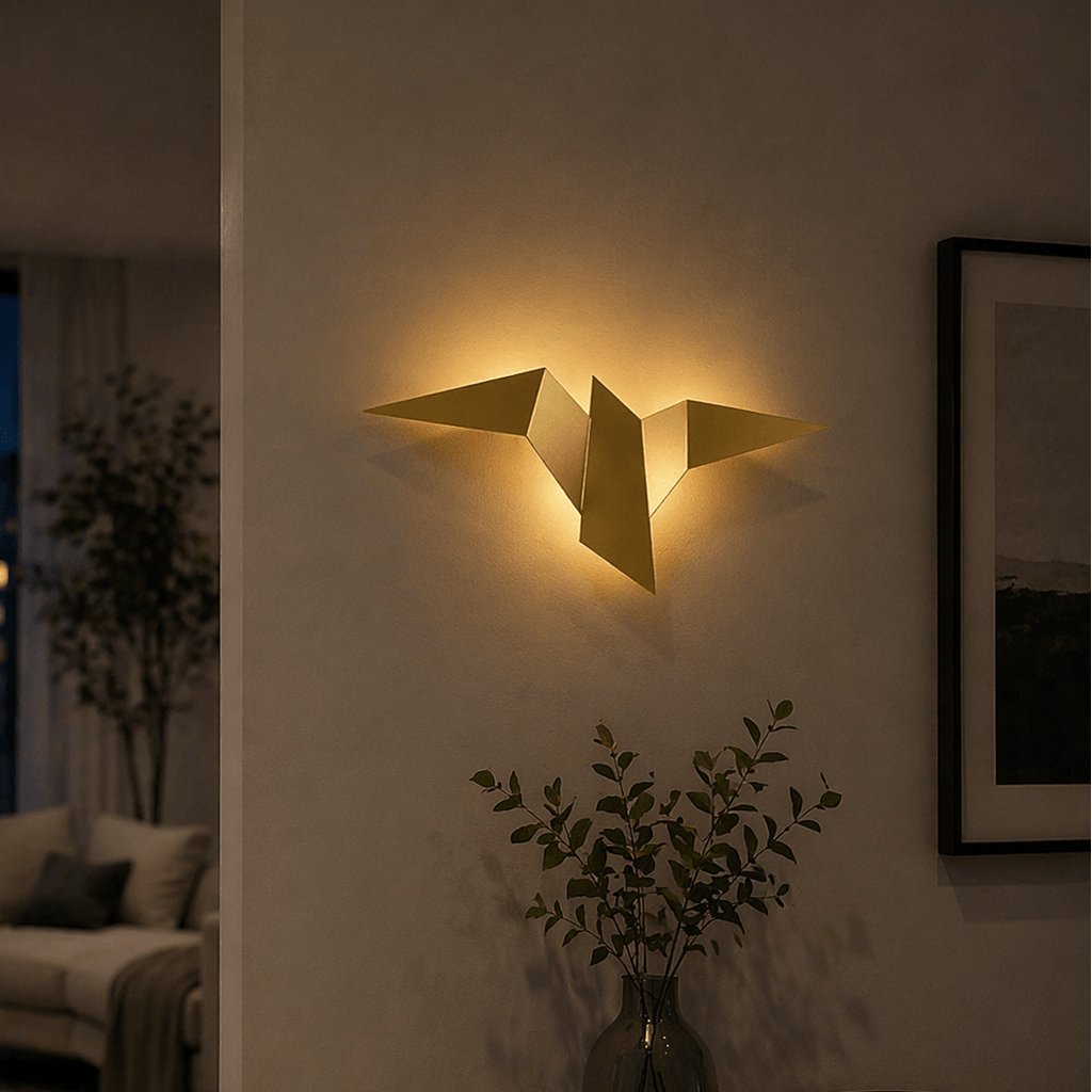 Modern Origami Bird LED Wall Light Minimalist Accent Sconce - tonkert