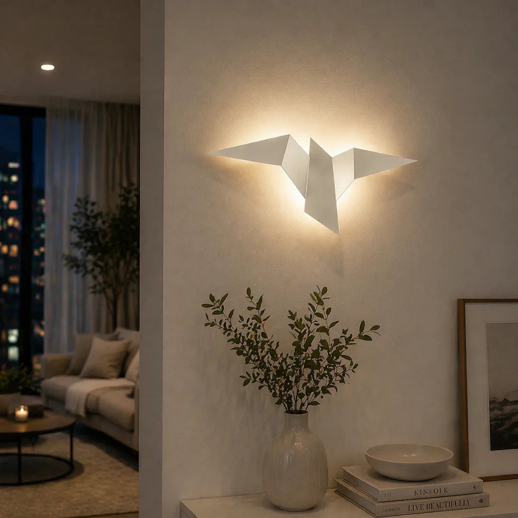 Modern Origami Bird LED Wall Light Minimalist Accent Sconce - tonkert