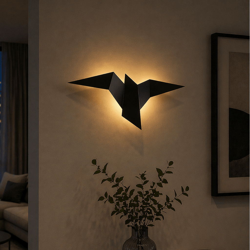 Modern Origami Bird LED Wall Light Minimalist Accent Sconce - tonkert