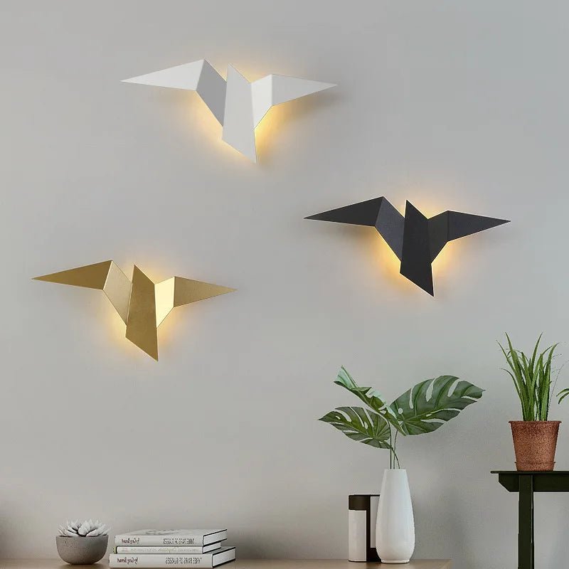 Modern Origami Bird LED Wall Light Minimalist Accent Sconce - tonkert