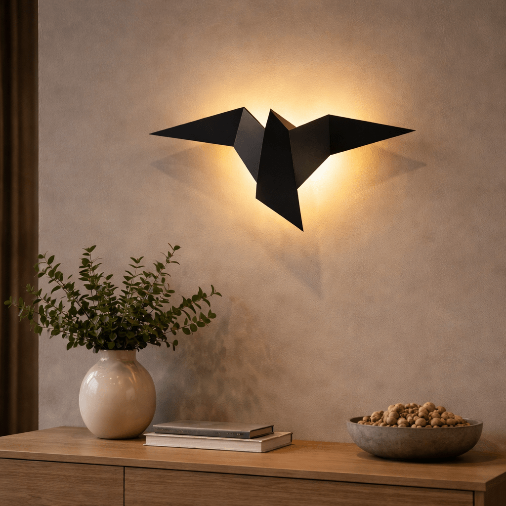 Modern Origami Bird LED Wall Light Minimalist Accent Sconce - tonkert