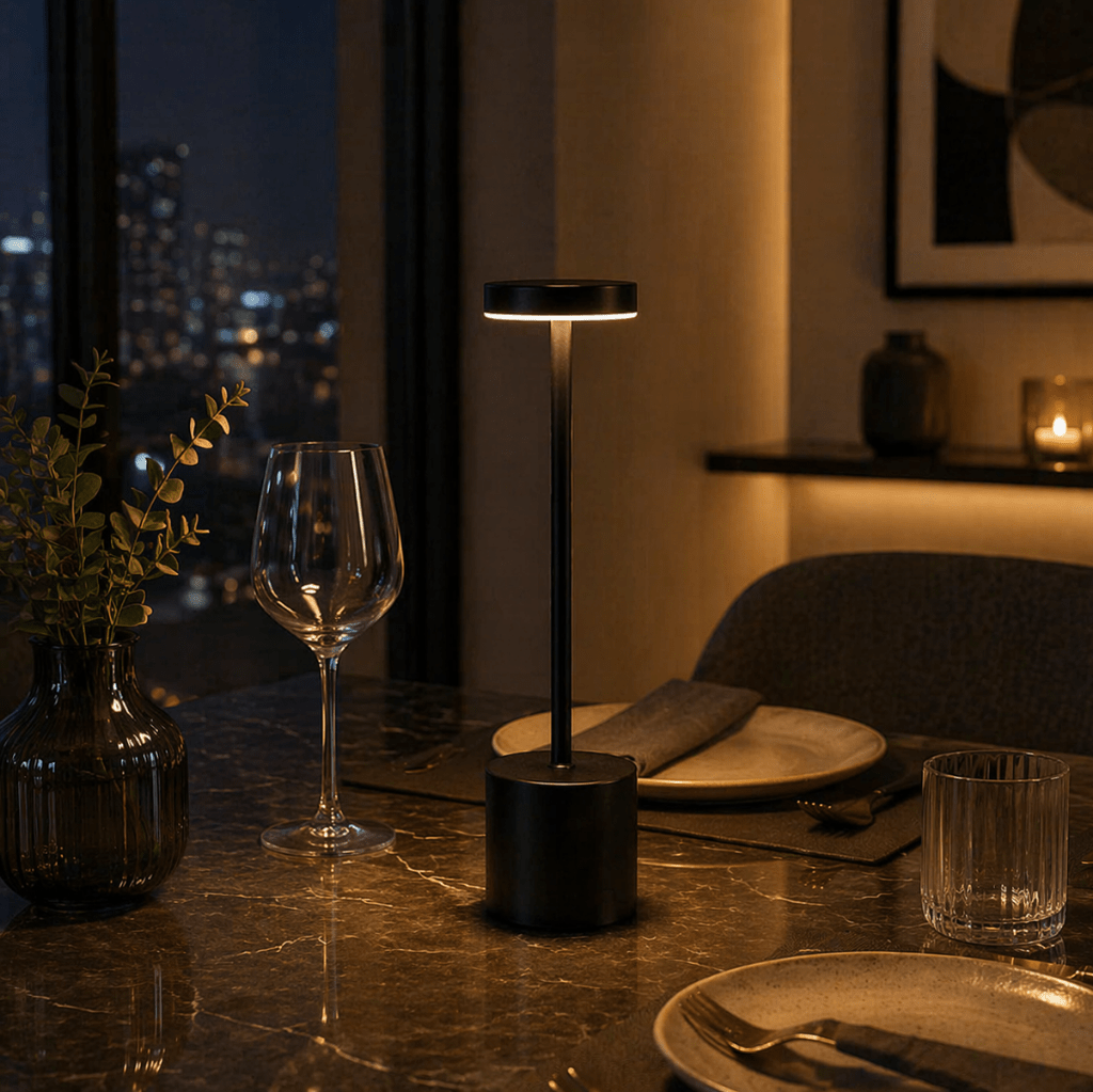 Modern Rechargeable Cordless LED Table Lamp with Touch Control - tonkert
