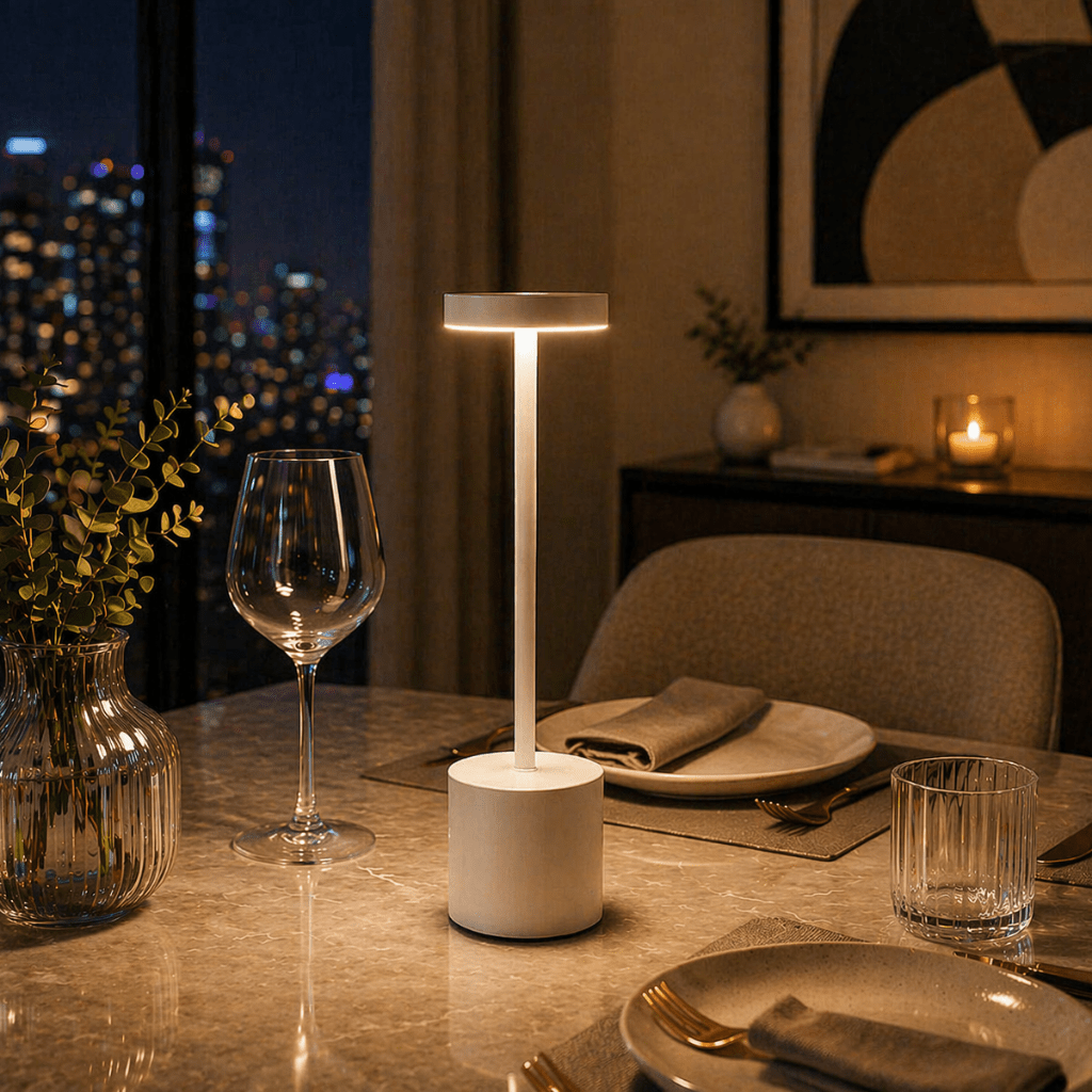 Modern Rechargeable Cordless LED Table Lamp with Touch Control - tonkert