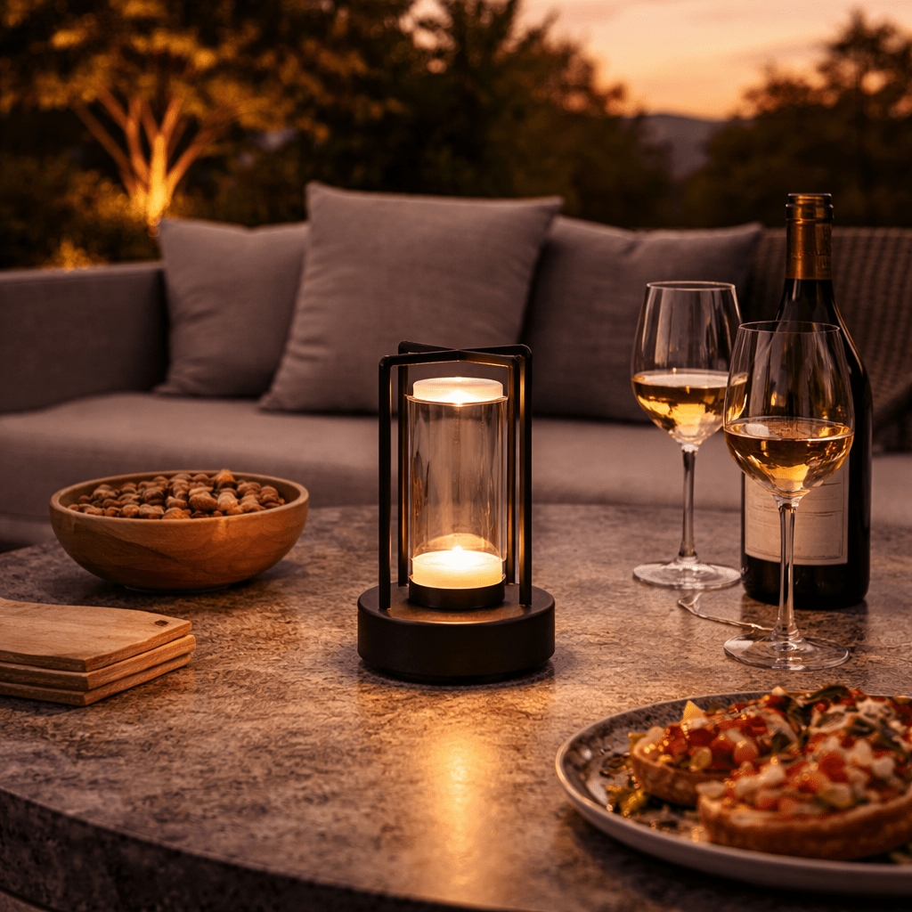 Modern Rechargeable LED Lantern Lamp for Bedside & Outdoor - tonkert