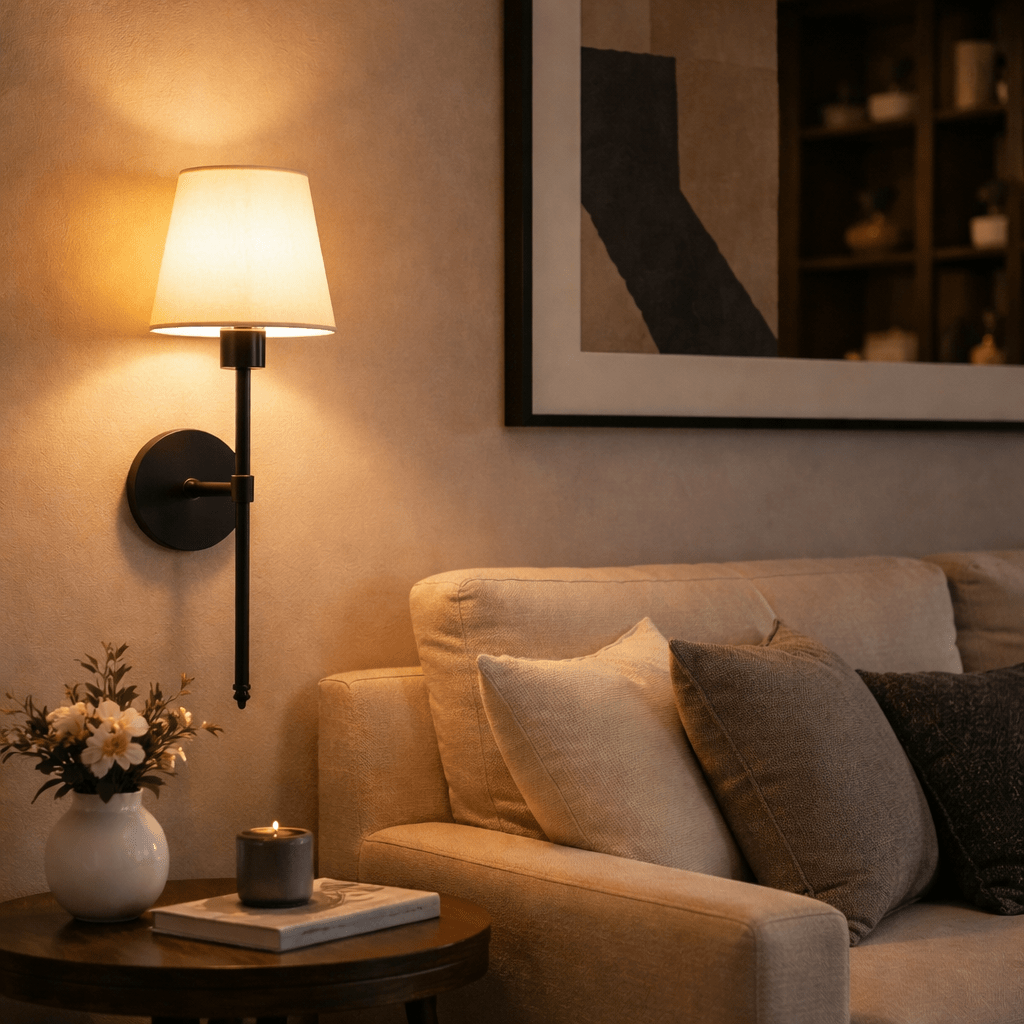 Modern Wall Sconce RGB LED Lamp – Dimmable Remote Light Fixture - tonkert