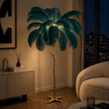 Ostrich Feather Floor Lamp — Gold Base, Multi - Size Options - tonkert