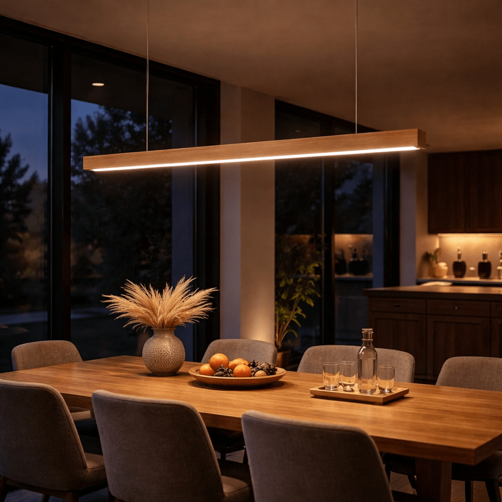 Wabi Sabi Linear Pendant Light Stone Bar Dining Fixture - tonkert