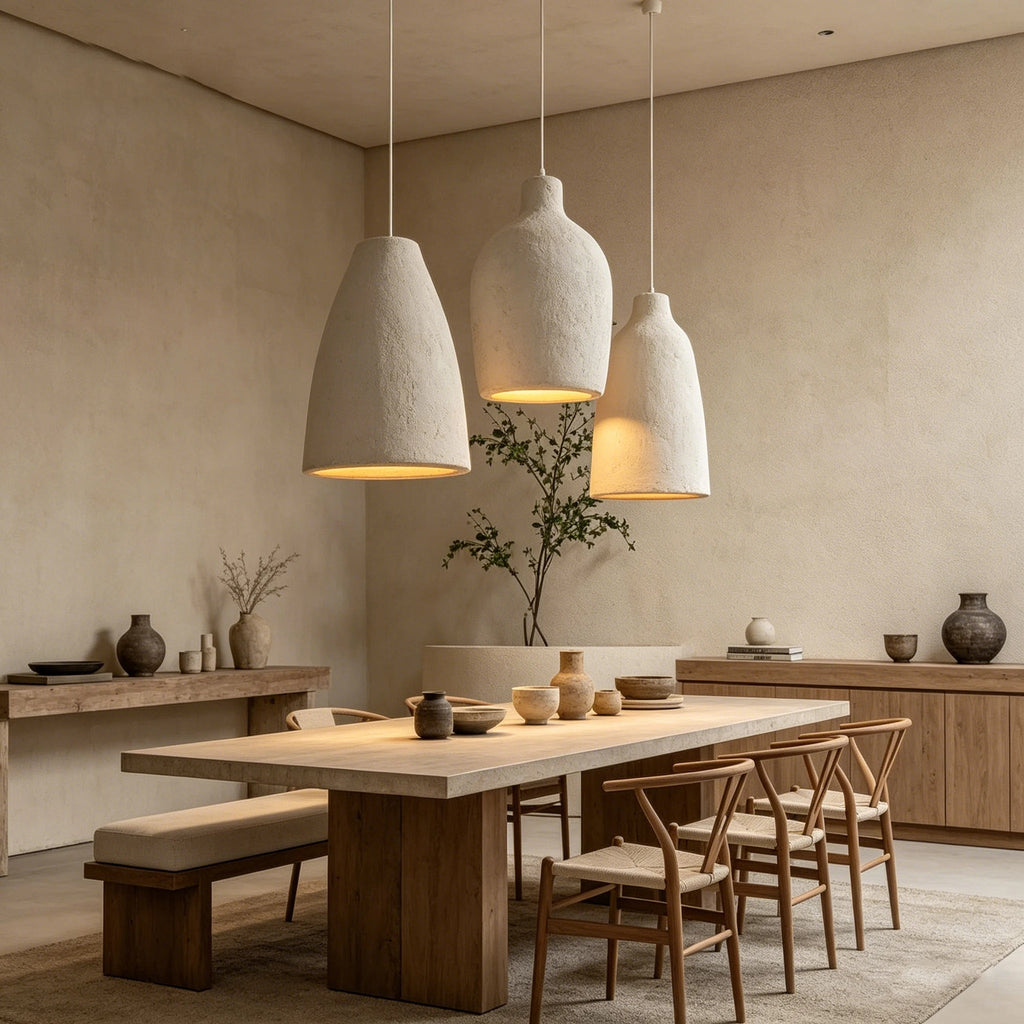 Wabi Sabi Pendant Light Minimalist Stone Texture Hanging Lamp - tonkert