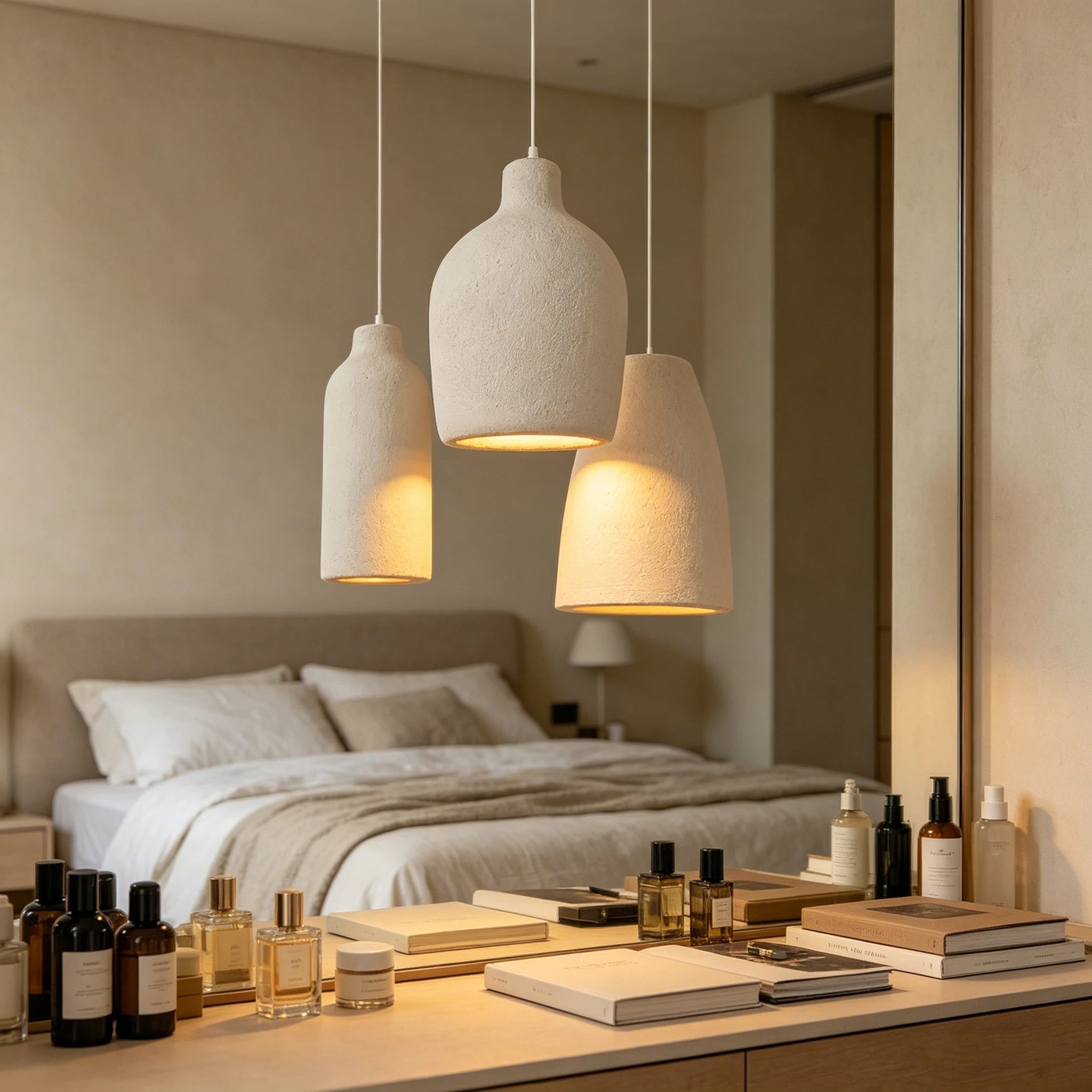 Wabi Sabi Pendant Light Minimalist Stone Texture Hanging Lamp - tonkert