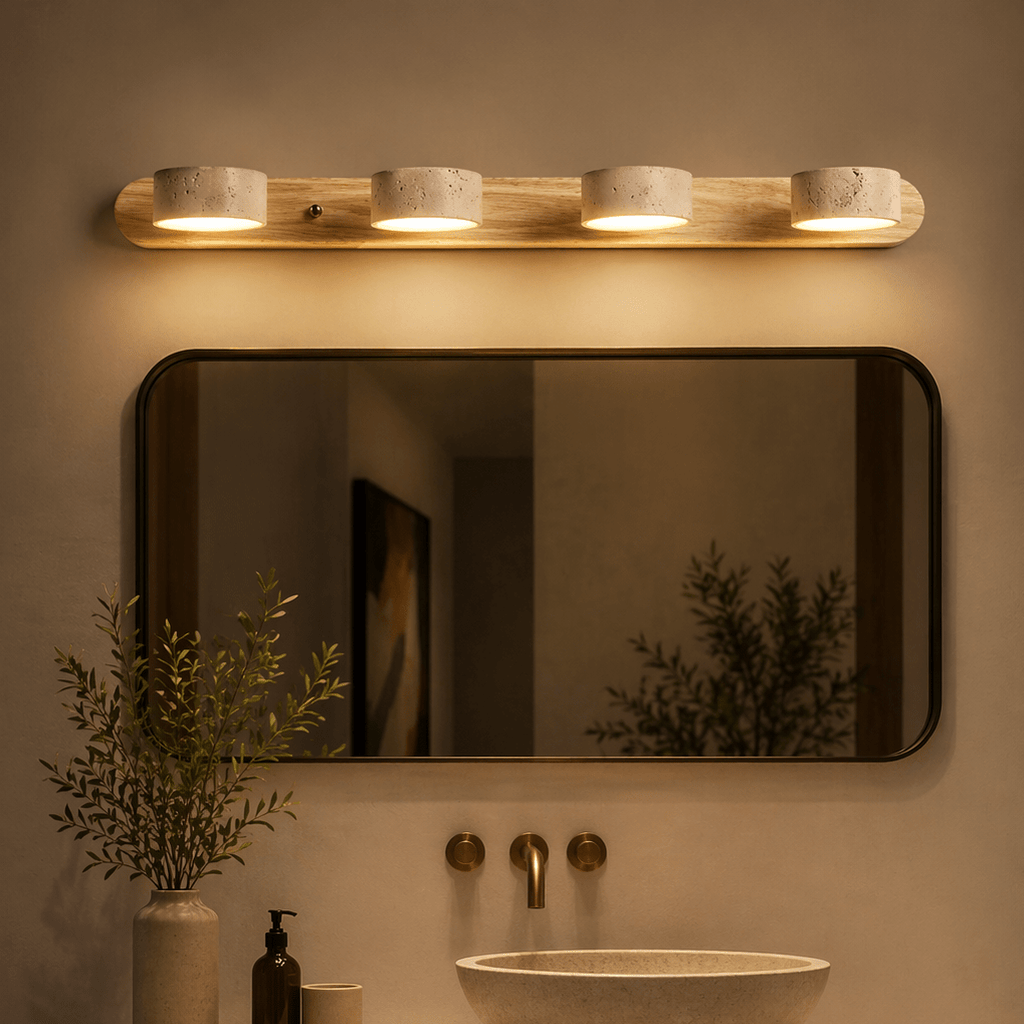 Wabi Sabi Travertine Multi Head Wall Light Vanity Lamp - tonkert