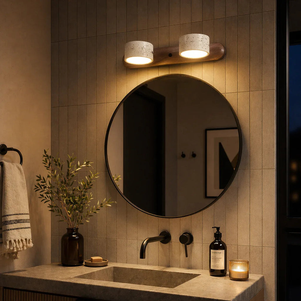 Wabi Sabi Travertine Multi Head Wall Light Vanity Lamp - tonkert