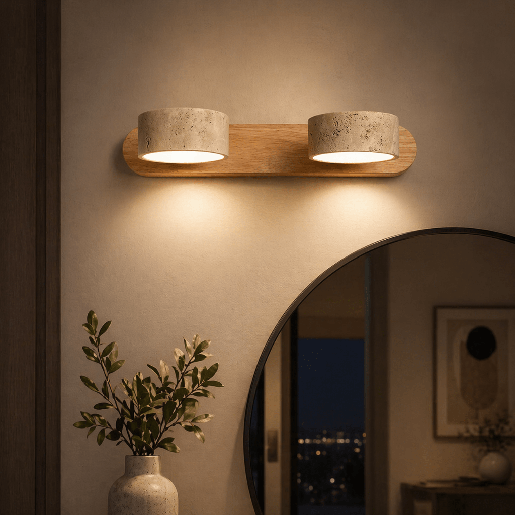 Wabi Sabi Travertine Multi Head Wall Light Vanity Lamp - tonkert