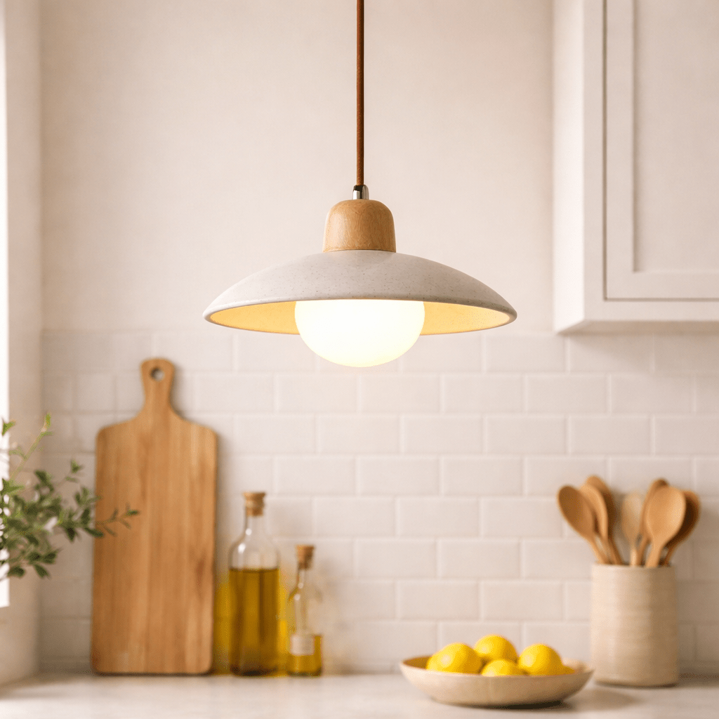 Wabi Sabi Travertine Pendant Light Minimalist Stone Hanging Lamp - tonkert